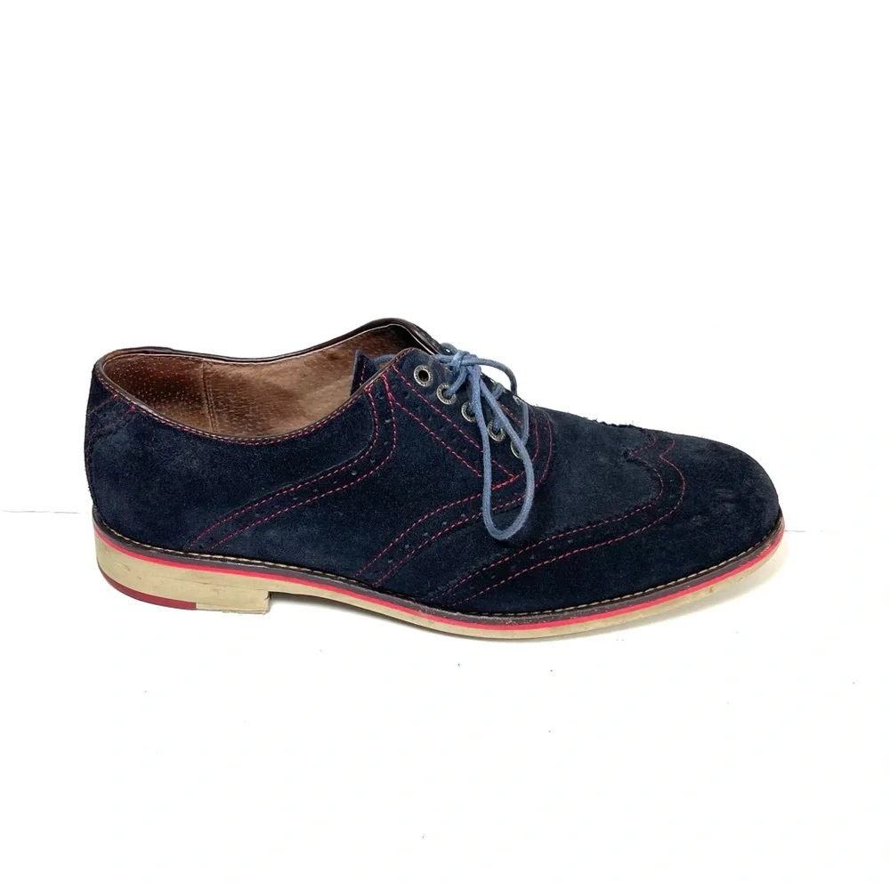 Johnston & Murphy Wingtip Oxfords Men's Size‎ 10M Blue Suede